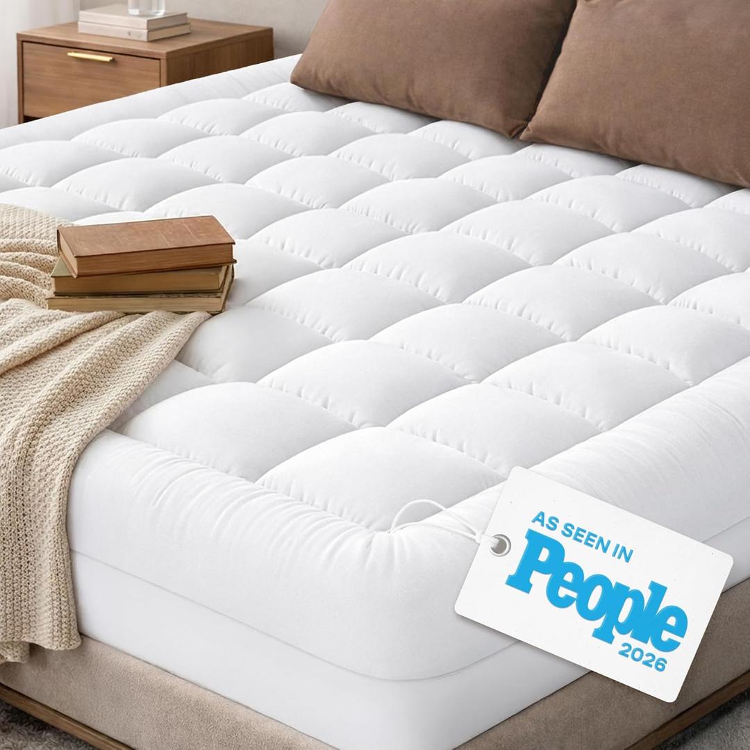 Niagara Sleep Solution Cloud-Like Twin XL Mattress Topper - 100% Cotton Top Mattress Pad for Back Pain Relief - Breathable & Naturally Cooling for Hot Sleepers, White