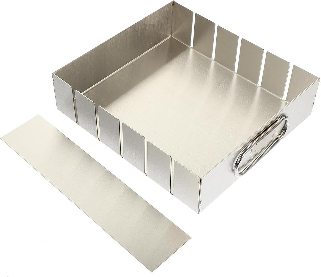 Luxshiny Nougat Candy Making Mold: Stainless Steel Non-Stick Rectangular Pan for Nougat, Brownie, and Candy - 7.87x7.08x1.96 Inch