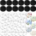 72 Pieces Craft Magnets Glass Ceramic Ferrite Magnet with Adhesive Backing and Transparent Clear Glass Cabochons for DIY Craft Fridge Refrigerator Pendants(1 Inch,Round)