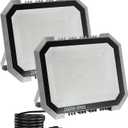 Leddictive 2 Pack LED Flood Lights Outdoor, 200W 20000LM Super Bright Floodlight Outside Work Light with 5.9FT Plug, IP65 Waterproof 6000K Outdoor LED Flood Light for Garage, Yard, Lawn, Garden