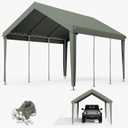 10 x 20 Ft Carport Replacement Cover, Heavy Duty Outdoor Car Tarp Canopy, Waterproof & UV Protected Tear Oxford Tarp with Ball Bungees (Frame is Not Included)