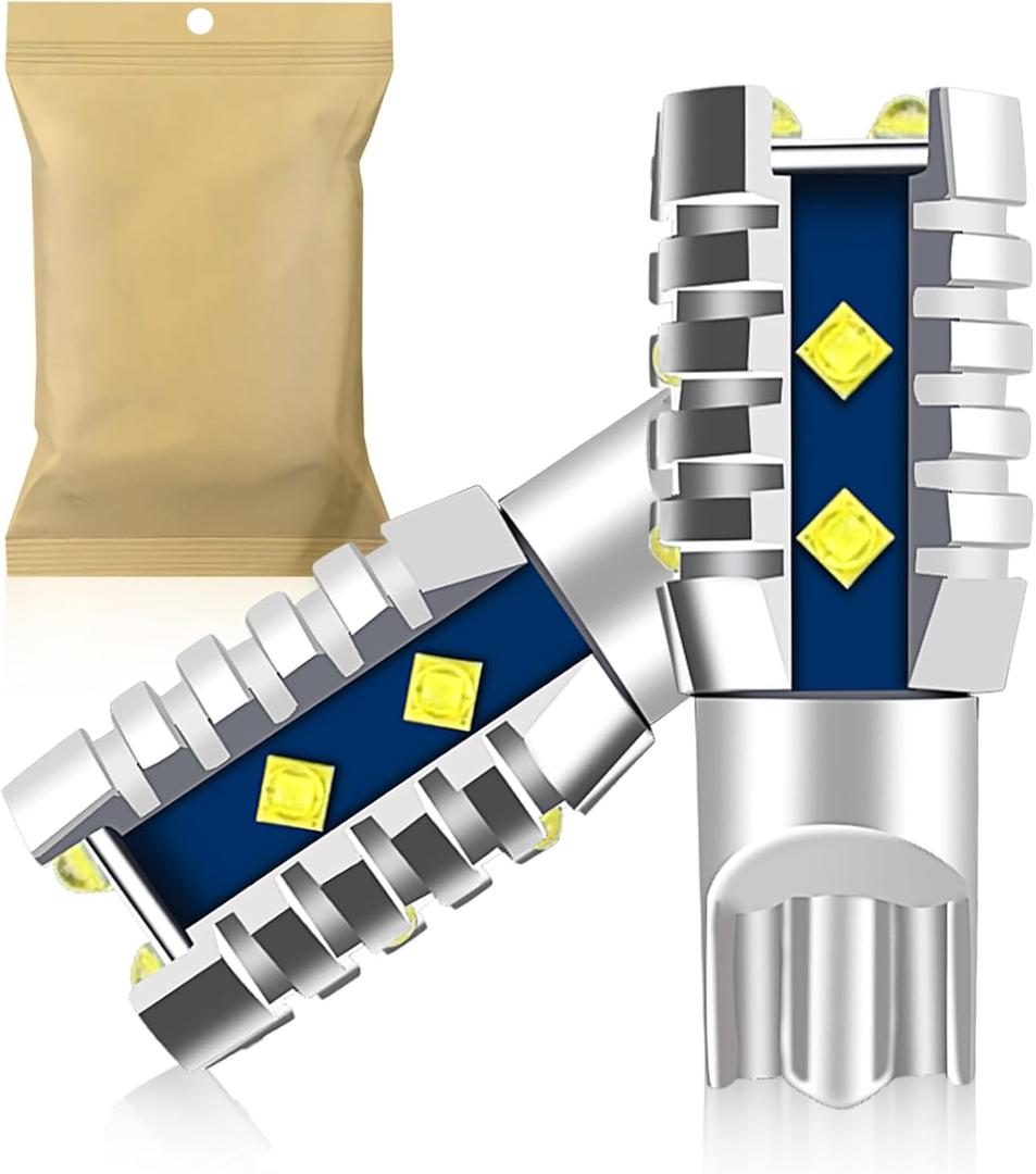 912 921 LED Bulbs for Backup Reverse Light Bulbs, 921 LED Bulb W16W 906 904 902 6000K White Replacement Lamps, High Power XDB 12-SMD Chipsets (Pack of 2)