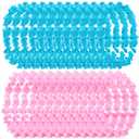 Tigeen 72 Pcs Holiday Leis Decorations Bulk Hawaiian Flower Leis Tropical Necklace Decorations for Baby Shower Carnival Luau Birthday Party Favor(Pink, Blue)