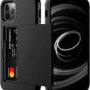 Nvollnoe for iPhone 12/iPhone 12 Pro Case with Card Holder Heavy Duty Protective Dual Layer Shockproof Hidden Card Slot Slim Wallet Case for iPhone 12/12 Pro for Men&Women(Black)