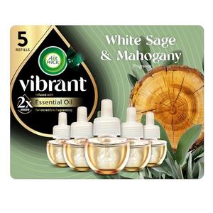 Air Wick Plug PACK OF 4 in Scented Oil Refill, , White Sage & Mahogany, Air Freshener, Essential Oils