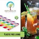 Naturalik 1000 Pack Multicolor Extra Durable Paper Straws Biodegradable - Premium Eco-Friendly Paper Straws Bulk- Drinking Straws for Juices, Restaurants and Party supplies, 7.7" (Multi-Color, 1000ct)