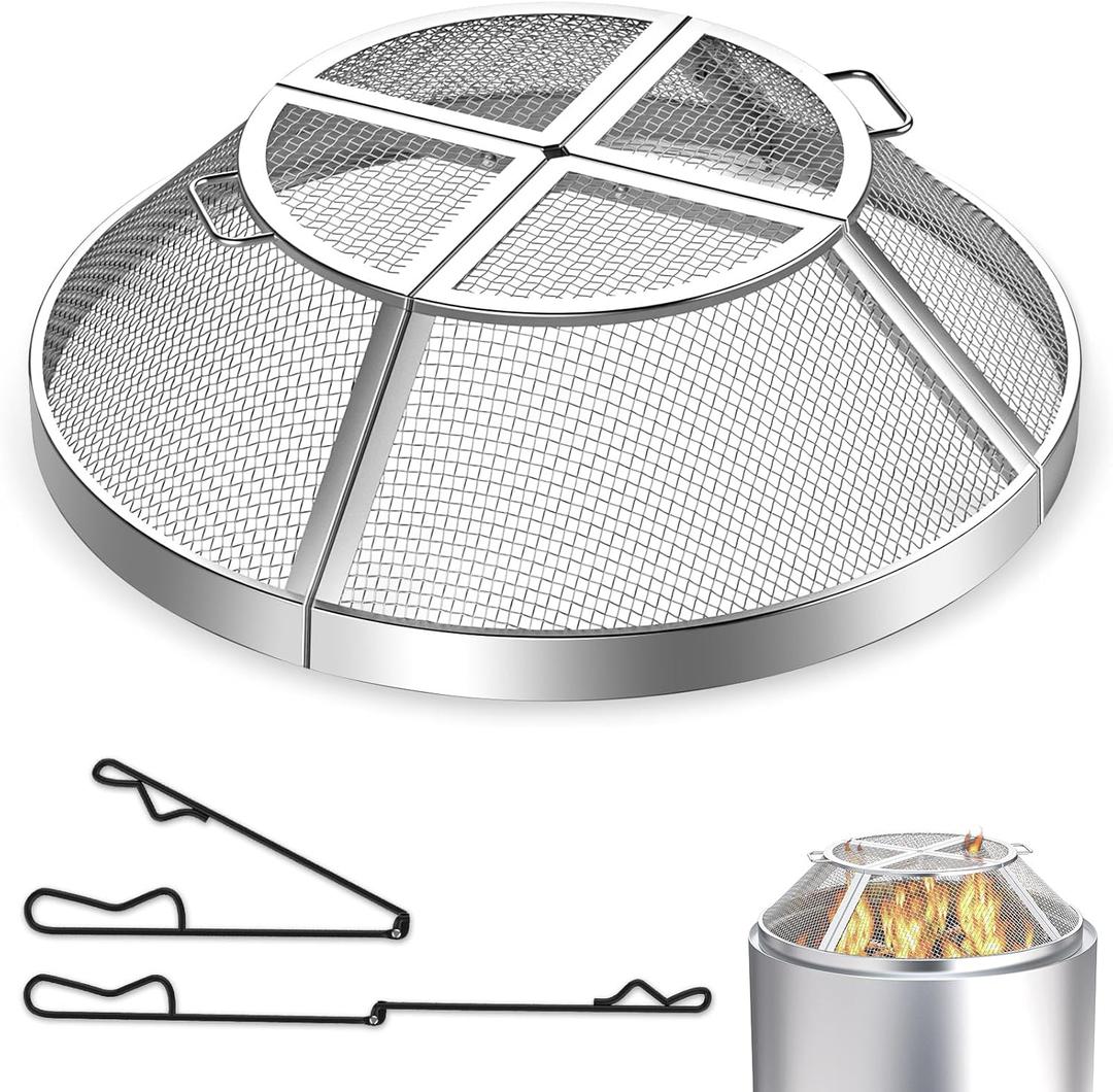 Fire Pit Screen for Solo Stove Yukon, 27inch Fire Pit Spark Screen for Solo Stove Accessories, Durable Stainless Steel Spark Protector Mesh Screen for Fire Pits with Shield Removal Tools