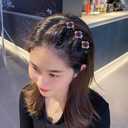4PCS Sparkling Crystal Stone Braided Hair Clips, Small Rhinestone Hair Clips Hair Braid Clips, Hair Accessories Four-Leaf Chopped with Rhinestones for Women Girls