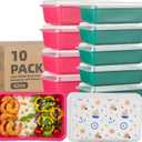 10 Pack 42 oz Meal Prep Containers with Printed Lids, Ocean