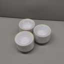 Jinei 150 Pieces 6 oz Plastic Bowls with Rim Small Disposable Soup Bowls for Dessert Salad Soup Candy Wedding Thanksgiving Catering Holidays Party Supplies (White,Gold Rim)