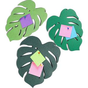 3 Pcs Monstera Leaf Cork Board Set Wall Self Adhesive Bulletin Board Decorative Accessories Cute Self Adhesive Creative Event Decoration for Xmas Home Office Decorative Display, 3 Size