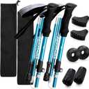 Covacure Hiking Poles Collapsible Trekking Poles - Aluminum Alloy 7075 Walking Sticks for Hiking with Telescopic & Foldable Tri-fold Design Hiking Gear for Women Men, Hiking, Camping, Climbing, 39.37''-47.24''