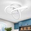 CANEOE Hallway Light Fixtures 6000K Cool White Modern Led Ceiling Light Fixtures Close to Ceiling Light for Hallway Kitchen Bedroom Bathroom Curved Design Ceiling Lamps