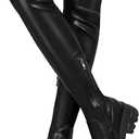 CouieCuies Black Thigh High Boots For Women Platform Over The Knee High Boots Lug Sole Comfortable Stretch Boots 8 (Black)