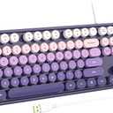 Atelus Computer Keyboard Wired, Plug Play USB Keyboard with Large Number Pad, Caps Indicators, Foldable Stands, Full Size Keyboard for Windows PC Laptop (Purple)