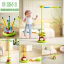 5 in 1 Musical Jump Toys, Toss Ring Game Stomping Launch Rocket Launcher for Kids, Obstacle Avoidance & Jump Squating Toy Games Remote Control Outdoor & Indoor Toys for Ages 4-8 8-13