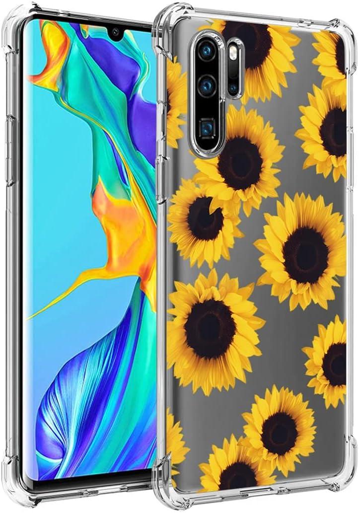 Case for Huawei P30 Pro VOG-L29 VOG-L04 Clear Case for Girls Women, Soft TPU Shockproof Protective Transparent Case Cover for Huawei P30 Pro (Sunflower)
