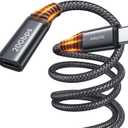 AINOPE USB C Extension Cable, 20Gbps/USB3.2 Fast Transfer USB Type C Extender 1240W Charging Compatible with iPhone 16 pro max/PSVR2/USB C Hub/MacBook Air M2 Pro/iPad/Magsafe Charger,6.6FT,Black