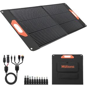 100W Portable Solar Panel for Power Station, Compatible with Jackery, Ecoflow, Bluetti, Anker and More Portable Power Stations, Weatherproof for Camping, RV, Emergency Power (100W)