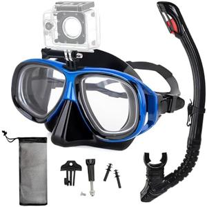 Nearsighted Snorkeling Gear for Adults Youth, Professional Full Dry Top Silicone Snorkel Set, Anti-Fog Scuba Diving Mask with Adjustable Strap -1.5