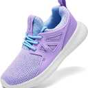 nerteo Girls Shoes Slip on Boys Kids Sneakers Lightweight Tennis Running Walking Gym Fashion Shoes for Little Kid/Big Kid (Purple, XS)