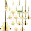 Skyygemm 12 Pcs Table Number Holders 3 Inch Place Card Holder with Alligator Clip Metal Table Card Holders Table Number Stands Table Sign Holders for Photos, Food Signs, Birthdays, Weddings (Gold)