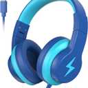 Candy Bila Wired Kids Headphones, USB Type C Headphones for Kids, 85dB Safe Volume, HD Stereo Sound,Comfortable Fit, Adjustable &Foldable, Ideal for Boys/Girls/School/Travel/Tablet(Deep Bule, No Mic)