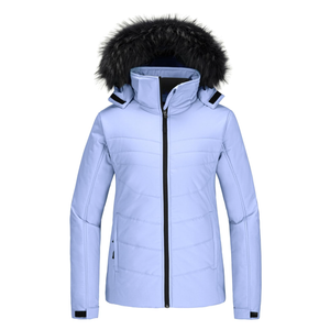 Skieer Women's Waterproof Ski Jacket Warm Puffer Jacket Thick Hooded Winter Coat Size S