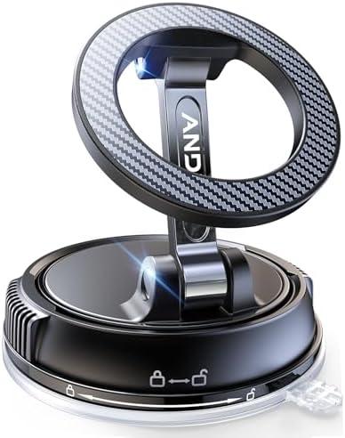 ANDERY Car Phone Holder for Magsafe [78+LBS Strongest Suction & 2400gf Magnetic] 360° Adjustable Car Phone Mount, Phone Holders for Your Car for iPhone 17 Pro Max 16 15 14 13 12 Air Plus, Carbon Fiber