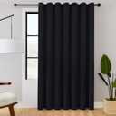 ChrisDowa Room Divider Curtain 84 Inches Long, Wide Blackout Sliding Door Curtain for Bedroom, Room Darkening Privacy Window Curtain for Patio Door (1 Panel Set, Black, 100 x 84 Inch)