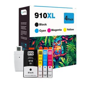 910XL Ink Cartridges for HP Printers OfficeJet 8010 8015 8018 8022 OfficeJet Pro 8025 8028 8035 8020 Series Replacement for HP 910 HP910XL Ink Cartridges| 910 XL Cartridges 4 Pack + Upgrade Device