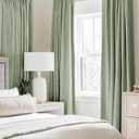 MIULEE Linen Texture Curtains for Bedroom Solid 100% Blackout Thermal Insulated Sage Green Curtains Grommet Room Darkening Curtains/Draperies for Living Room Nursery 52x84 Inch (2 Panels)