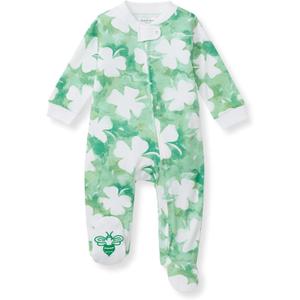 Burt's Bees Baby Boys Sleep and Play PJs, 100% Organic Cotton One-Piece Zip Front Romper Jumpsuit Pajamas (3-6 Months)