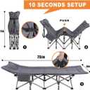 10-Leg Heavy Duty Camping Cot for Adults with Mattress