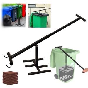 Manual trash compactor,Wastemate Bin Touchless Portable Wheelie Manual with Adjustable ortable Waste Recycling Hand Tool Handle Bin Iron Compacting Compactor for 120-660L Wheelie Bins