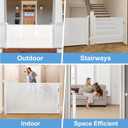 2-Pack Retractable Baby Gate for Stairs-33Height, Expands up to 55Width-Safety Gate for Infants, Toddlers, Dogs & Pets-Easy Install, Secure Closure, White Mesh Design for Indoor & Outdoor Use