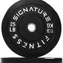2" Olympic Bumper Plate Weight Plates with Steel Hub, 25LB, Pair