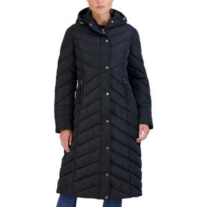 Madden Girl Women's Maxi Puffer Jacket - Long Quilted Puffer Coat (Sizes: S-3X) (Black)(Small)