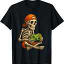 Gamer Halloween  Video Game Skeleton with Controller T-Shirt (Black)