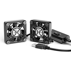 ELUTENG Dual 40mm USB Fan with 3 Speeds Adjustable 5V PC Fan Max 5500RPM 40mm * 40mm * 25mm Mini Case Fan Quiet Computer Fan Compatible for PC, TV Box, Router, Xbox, PlayStation