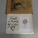 Family Picture Frame, Best Friend Picture Frame Gifts for Best Friend Women BFF Sister, Friends Are the Family We Choose Wooden Photo Frame 4 x 6Inch Heart Pattern12P054