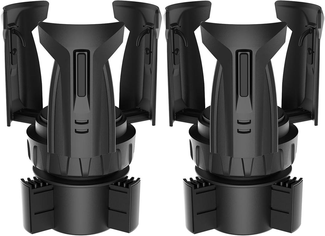 Cup Holder Expander, Automatic Car Cup Holder Expander Holds Large Water Bottles, Compatible with Yeti, Stanley, Owala Tumbler & Mugs, Adjustable Arms & Extendable Base Insert (2PACK)