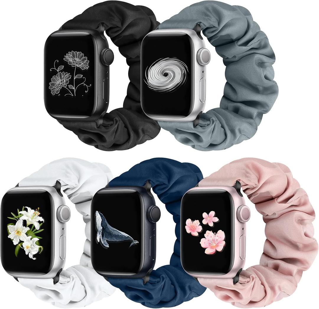 Beatlone Scrunchie Solo Loop Watch Bands Compatible for Apple Watch Band 38mm 40mm 41mm 42mm 44mm 45mm 46mm 49mm Soft Stretchy Women Elastic Strap for iWatch Series 11 10 9 8 7 6 5 4 SE Ultra 3 2 1