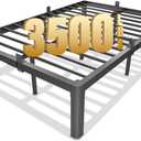 Yookare Queen Platform Bed Frame,14" Heavy Duty Metal Mattress Foundation, Rounded Safety Corners & Recessed Legs,Mattress Retainers,Easy Assembly,Noise Free Steel Slat Support,No Box Spring Needed