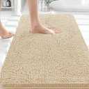 OLANLY Bathroom Rugs 30x20, Extra Soft Absorbent Chenille Bath Rugs, Rubber Backing Quick Dry, Machine Washable Bath Mats for Bathroom Floor, Tub and Shower, Home Decor Accessories, Beige