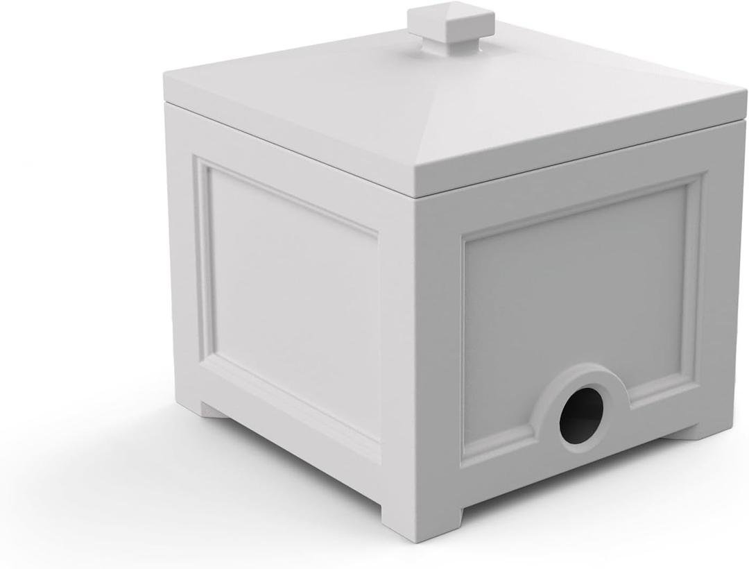 Mayne Inc 5858-W Fairfield Garden Hose White Storage Bin, White 