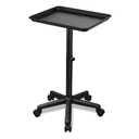 Salon Tray on Wheels, Black Salon Tray Cart with Adjustable Height, Tattoo Rolling Tray, Metal Service Instrument Storage Tray for Salon&Home Use