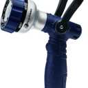 Garden Hose Nozzle, 6 Spray Patterns Heavy Duty Metal Water Nozzle with High Pressure for Watering, Cleaning, Washing (Blue)