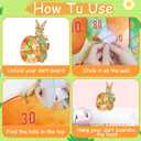 2 x 30 Easter Games Bunny Dart Board with Sticky Balls Hanging Hook Set for Easter Party Supplies Indoor/Outdoor Sport Fun Party Games