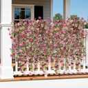 Artificial Fake Hanging Flowers Plants for Outdoor Spring Summer Decoration,2 PCS Faux Silk Daisy with Eucalyptus Leaves,UV Resistant Look Real for Outside Home Planter Porch Patio Balcony Yard Decor